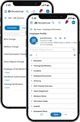 HR Software Mobile Device Screenshot