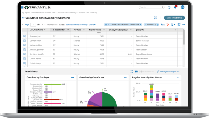 Timekeeping Software Laptop Device Screenshots