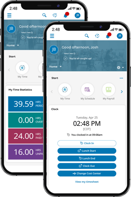 Timekeeping Software Mobile Device Screenshots